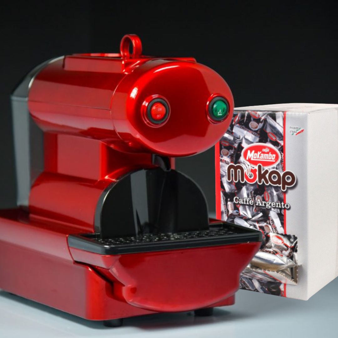 mokambo-nano-argento Mokambo Nano kapszulás kávéfőző + 100db kapszula - Image 1